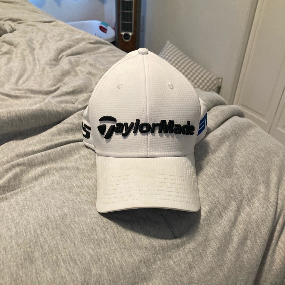 COPY - Taylor made golf hat. Mens, white , Adjustable strap.